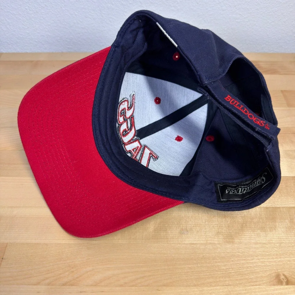 Gonzaga Zags Bulldogs Signatures Navy Blue Red Embroidered Baseball Cap Hat Mens